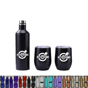 Stainless Steel Tumblers 12 oz & Insulated Wine Bottle