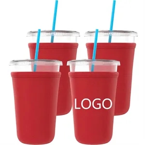 Reusable Neoprene Chilled Coffee Cup Holder for Cold Drinks