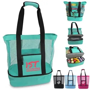 Mesh Beach Tote Cooler Bag