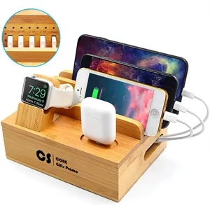 Bamboo Charging Station For Multi Device
