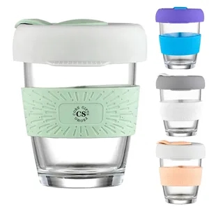 Glass Travel Mugs With Silicone Lid And Sleeve