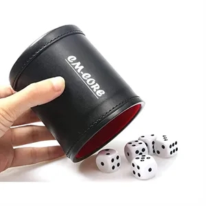 PU Leather Dice Cup With 5 Dices