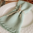 Fringe Linen Dinner Napkins | https://www.bestnamebadges.com