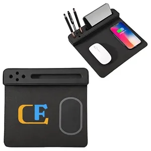 Wireless Charger Mouse Pad with Pen Holder