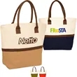 Eco-Friendly Beach Shopping Jute Tote Bag W/ Zipper | https://www.bestnamebadges.com
