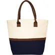 Eco-Friendly Beach Shopping Jute Tote Bag W/ Zipper | https://www.bestnamebadges.com