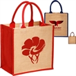 Laminated Jute Bags w/ Colored Sides and Handles | https://www.bestnamebadges.com