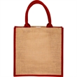 Laminated Jute Bags w/ Colored Sides and Handles | https://www.bestnamebadges.com