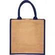 Laminated Jute Bags w/ Colored Sides and Handles | https://www.bestnamebadges.com