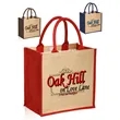 Laminated Jute Bags w/ Colored Sides and Handles | https://www.bestnamebadges.com