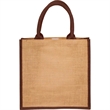 Laminated Jute Bags w/ Colored Sides and Handles | https://www.bestnamebadges.com