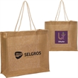 Recyclable Natural Shopping Jute Bag W/ Rope Handle | https://www.bestnamebadges.com