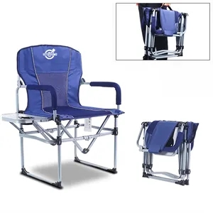 Heavy Duty Compact Camping Folding Mesh Chair with Side Tabl