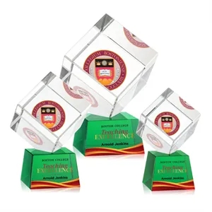 Burrill VividPrint™ Award on Robson Base - Green | https://www.bestnamebadges.com