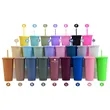 24OZ Double Wall Tumbler With Lids And Straw | https://www.bestnamebadges.com