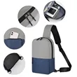 Two-Tone Crossbody Sling Backpack | https://www.bestnamebadges.com