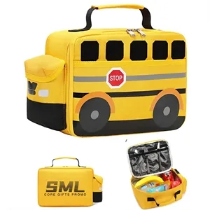 Insulated Reusable Cooler Scool Bus Lunch Box for Kids