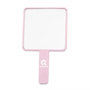 Handheld Cosmetic Mirror Portable Square Plastic Home Travel | https://www.bestnamebadges.com