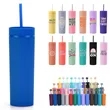 16oz Matte Tumblers with Lids and Straws | https://www.bestnamebadges.com