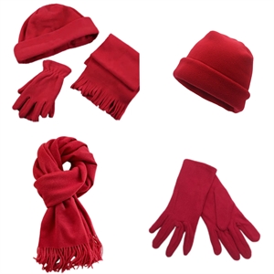 Fleece Set: Hats, Scarf, and Gloves