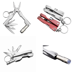 Multi-Tool Folding Pliers with LED Light