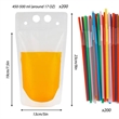 17oz Drink Pouches With Straw | https://www.bestnamebadges.com