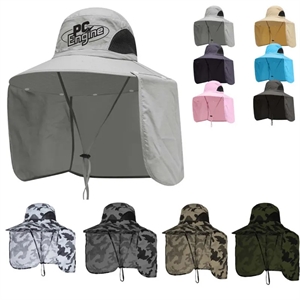 Wide Brim Sun Hat with Detachable Neck Flap
