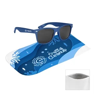 Malibu Sunglasses With Rpet Microfiber Sunglass Pouch | https://www.bestnamebadges.com