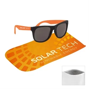 Rubberized Sunglasses With Rpet Microfiber Sunglass Pouch | https://www.bestnamebadges.com