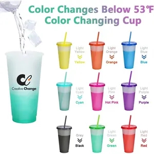 24oz Color Changing Tumbler with Straw