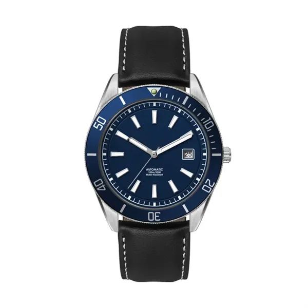 42MM, SS, SILVER CASE, BL BEZEL, "AUTOMATIC" MVT, DTE