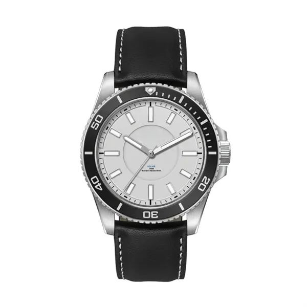 42.5MM, SS, SILVER CASE, BK BEZEL, 3-HAND "SOLAR" MVT