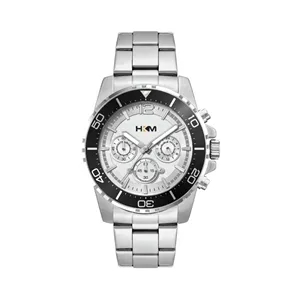 44MM, SILVER METAL CASE, BK BEZEL, CHRONO MVT