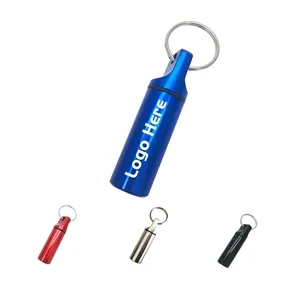 Aluminum Sealed Pill Box Container Keychain