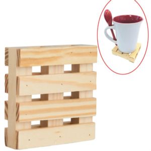 3" Square Mini Pallet Wood Coaster