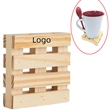 3" Square Mini Pallet Wood Coaster | https://www.bestnamebadges.com