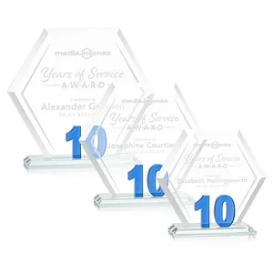 Riviera Anniversary Award No 10 - Blue | https://www.bestnamebadges.com