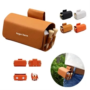 Leather Golf Ball Storage Pouch Waist Belt