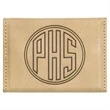 Light Brown Leatherette Business Card Holder | https://www.bestnamebadges.com