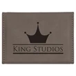 Gray Leatherette Business Card Holder | https://www.bestnamebadges.com