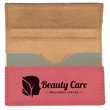 Pink Leatherette Business Card Holder | https://www.bestnamebadges.com