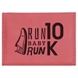 Pink Leatherette Business Card Holder | https://www.bestnamebadges.com
