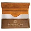 Rustic/Gold Leatherette Business Card Holder | https://www.bestnamebadges.com