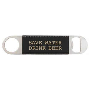 Black/Gold Leatherette Bottle Opener