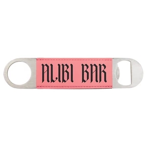 Pink Leatherette Bottle Opener