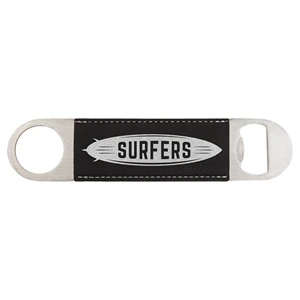 Black/Silver Leatherette Bottle Opener