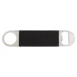 Black/Silver Leatherette Bottle Opener | https://www.bestnamebadges.com