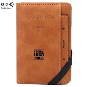 RFID Blocking Travel Wallet Passport Holder With Elastic  | https://www.bestnamebadges.com
