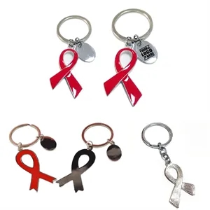 Metal Ribbon Keychain (Red)