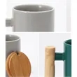 Wooden handle mug set | https://www.bestnamebadges.com